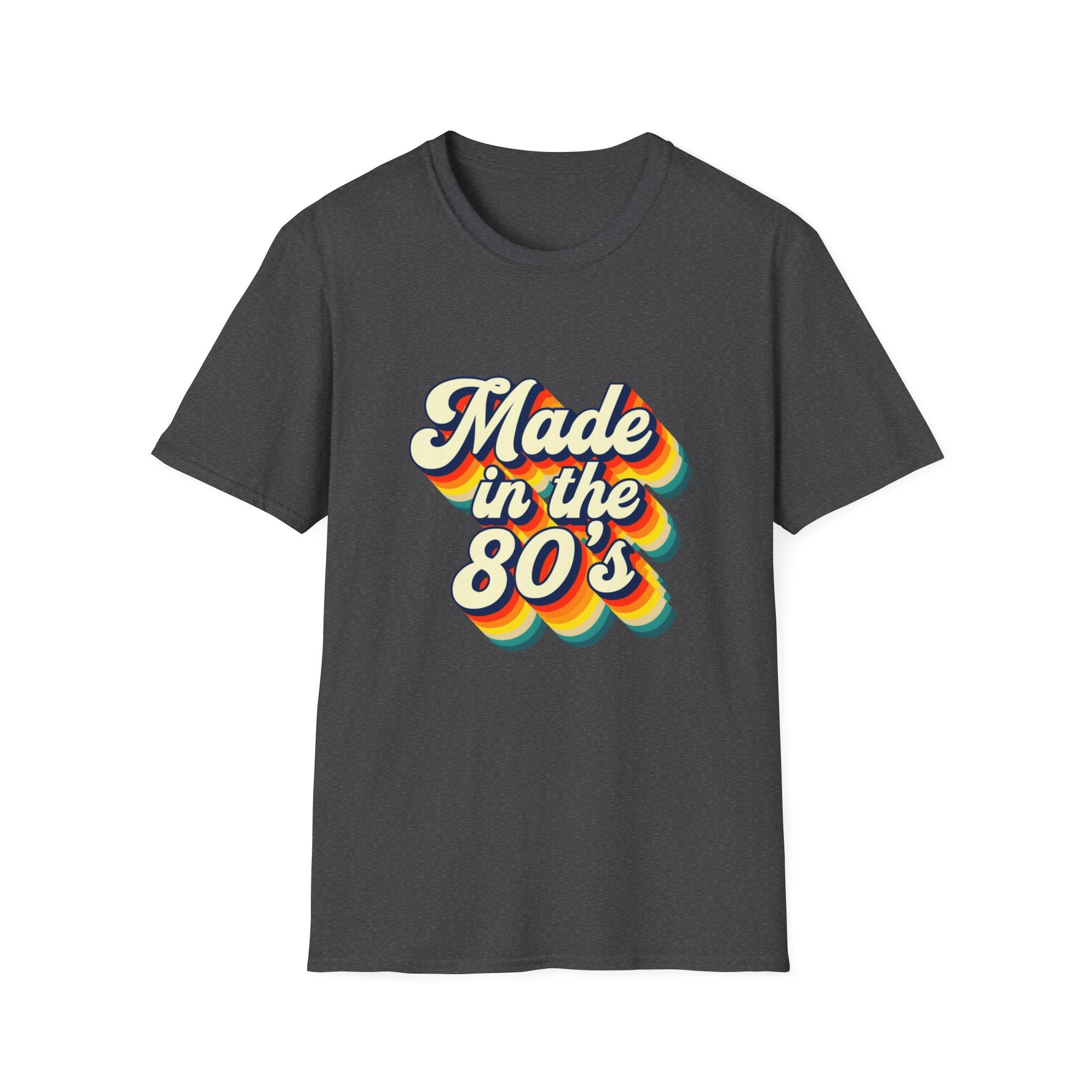 Made in the 80s Retro T-Shirt — Vintage Rainbow Typography Tee