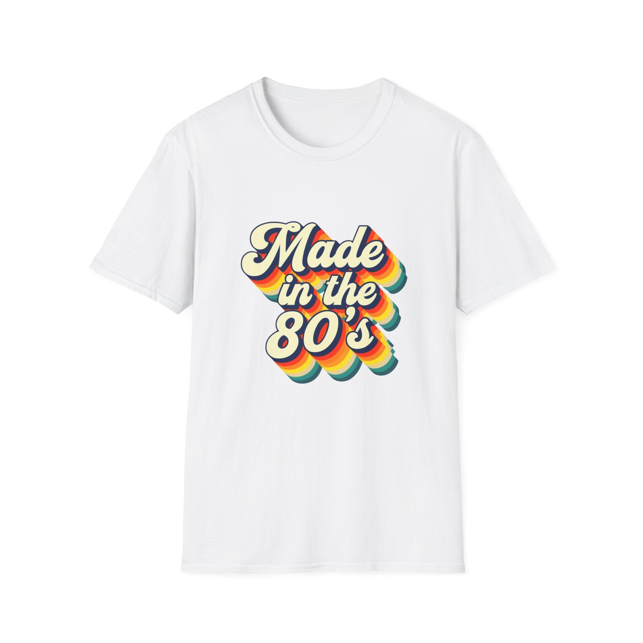 Made in the 80s Retro T-Shirt — Vintage Rainbow Typography Tee